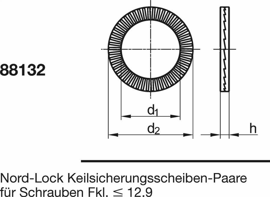 NORD-LOCK-Scheibe Keil.verg.A. X-SP 20mm zinklamellenb. VE50 - HIWESO Shop