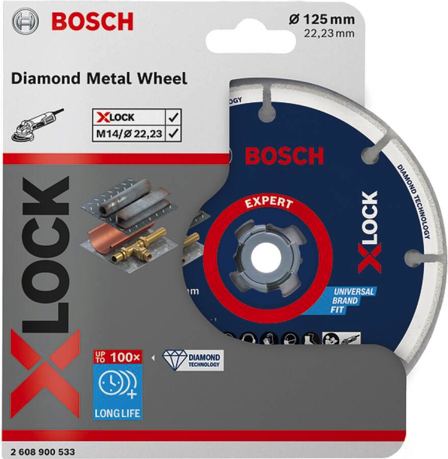 Bosch Diamant-Trennscheibe 125x22,23mm X-LOCK für Metall, Guss, Edelstahl,  Kupfer - HIWESO Shop