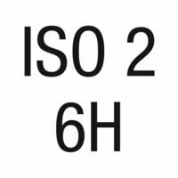 Metrisches ISO-Mutterngewinde
Anwendungsklasse 2
6H = mittlere Toleranz
